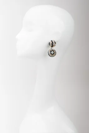 Tiger Eye Crystal Pavé Ball Earrings