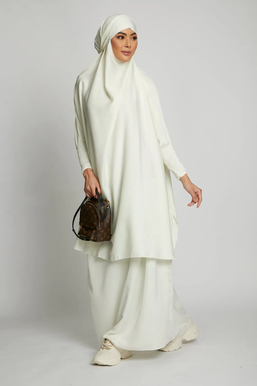 Two Piece Jilbab/ Prayer Set - Ivory White