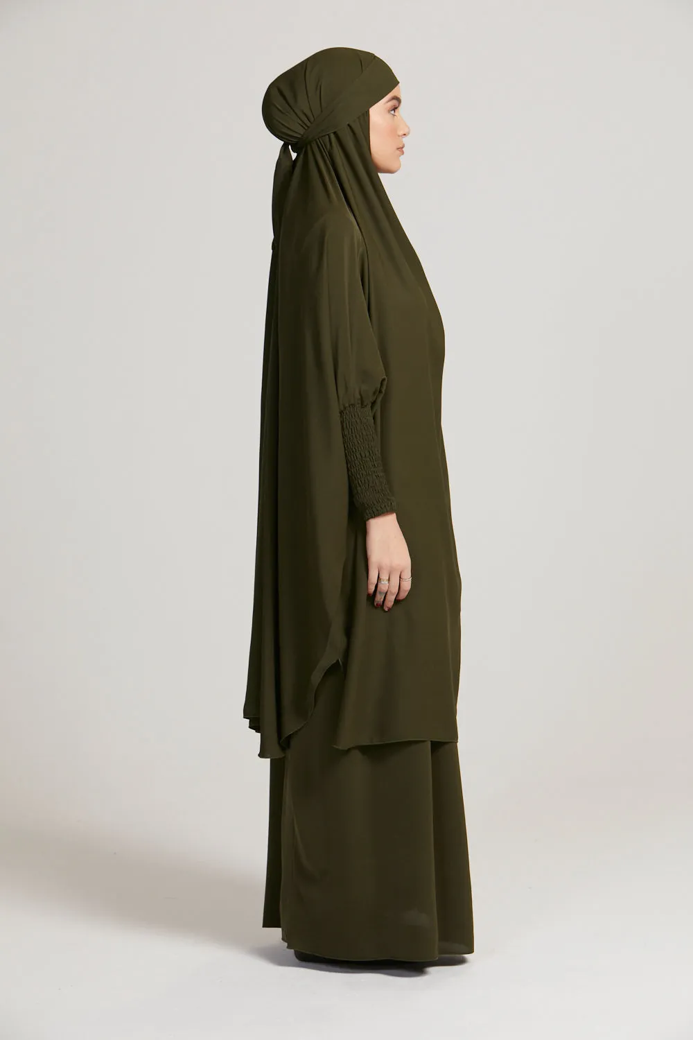 Two Piece Jilbab/ Prayer Set - Khaki