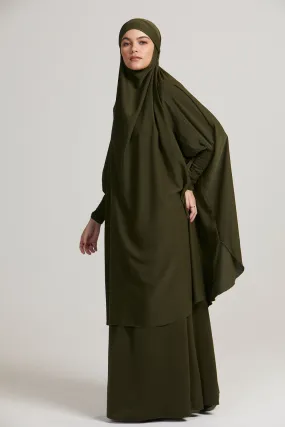 Two Piece Jilbab/ Prayer Set - Khaki