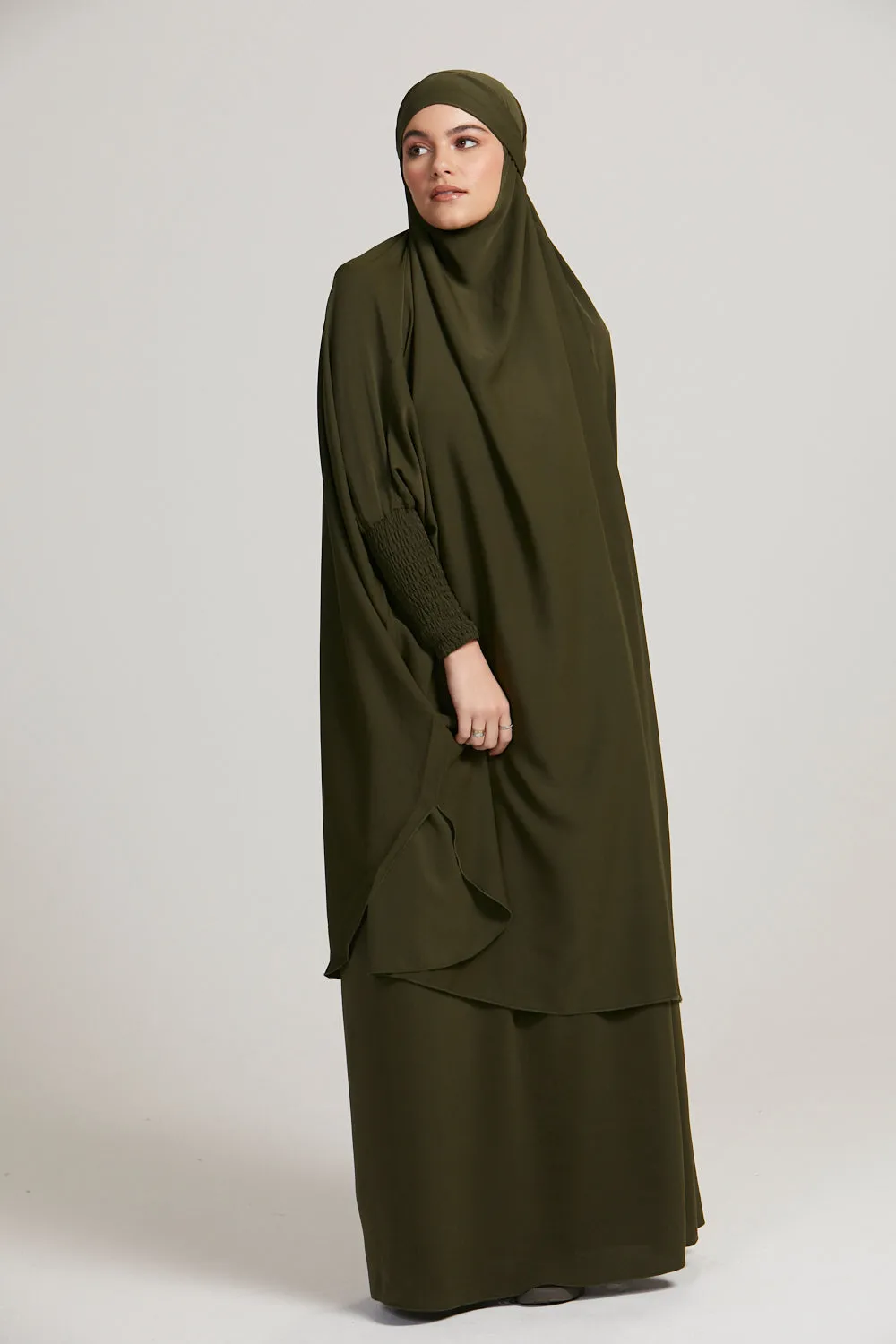 Two Piece Jilbab/ Prayer Set - Khaki