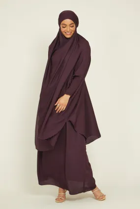 Two Piece Jilbab/ Prayer Set - Plum