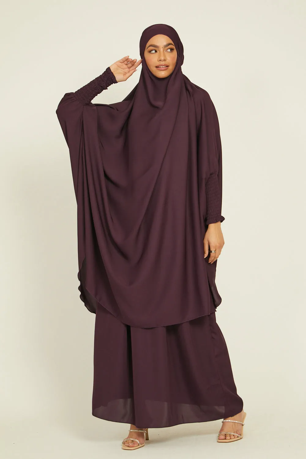 Two Piece Jilbab/ Prayer Set - Plum