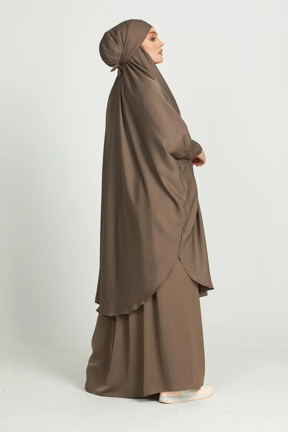 Two Piece Jilbab/ Prayer Set - Smokey Taupe