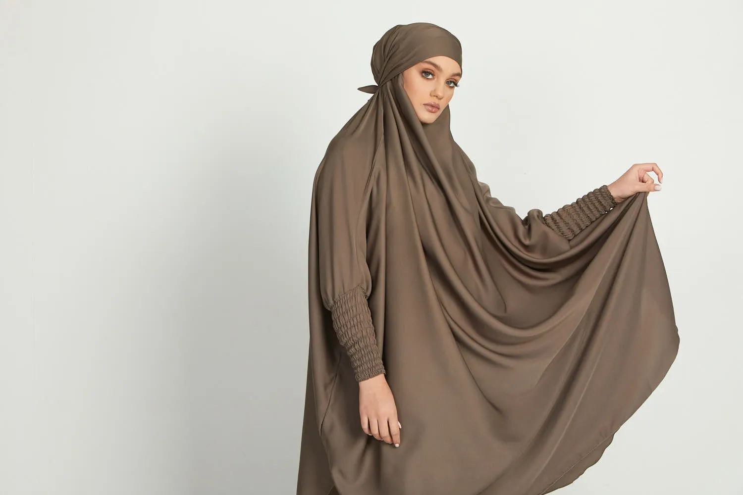 Two Piece Jilbab/ Prayer Set - Smokey Taupe