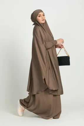 Two Piece Jilbab/ Prayer Set - Smokey Taupe