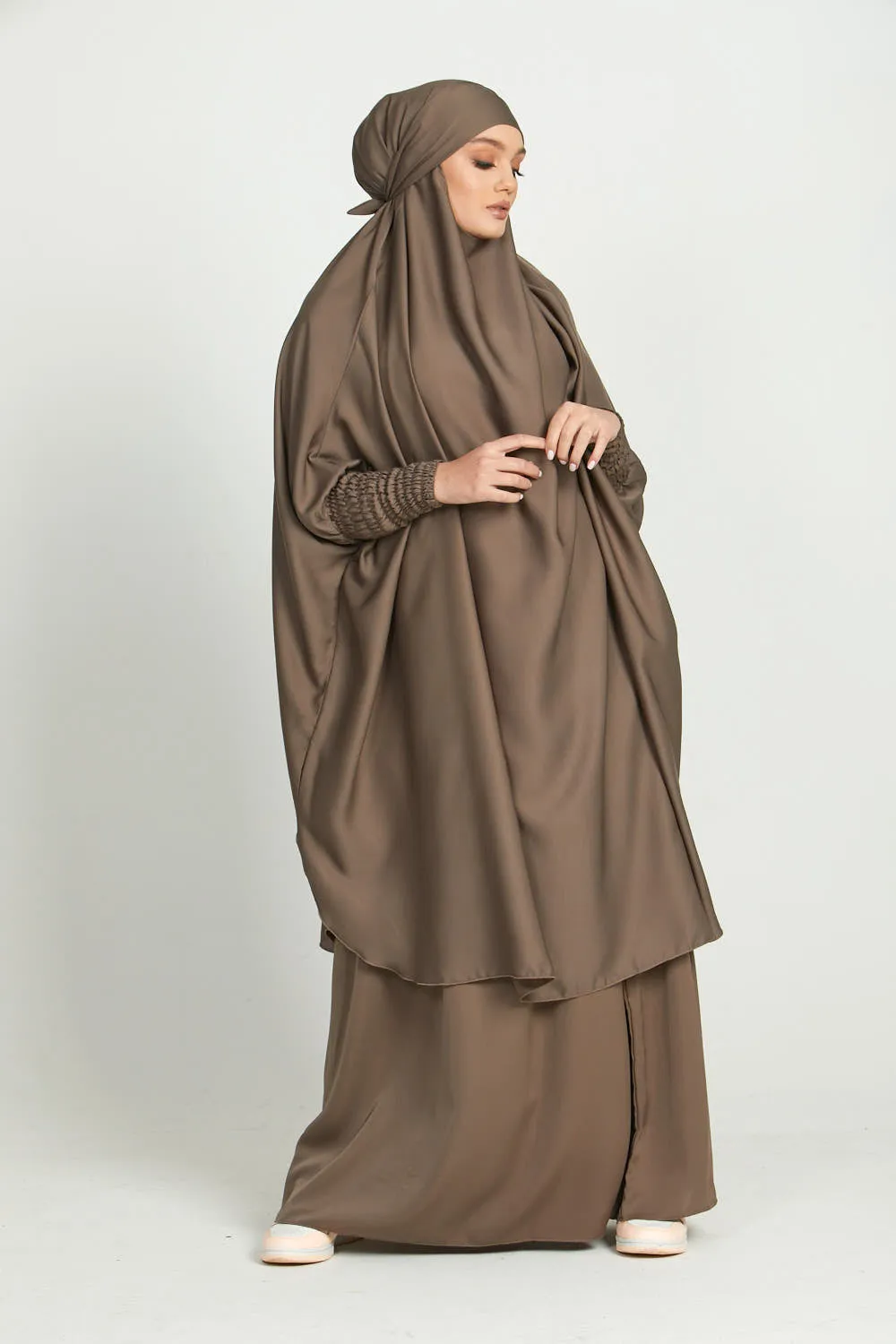 Two Piece Jilbab/ Prayer Set - Smokey Taupe