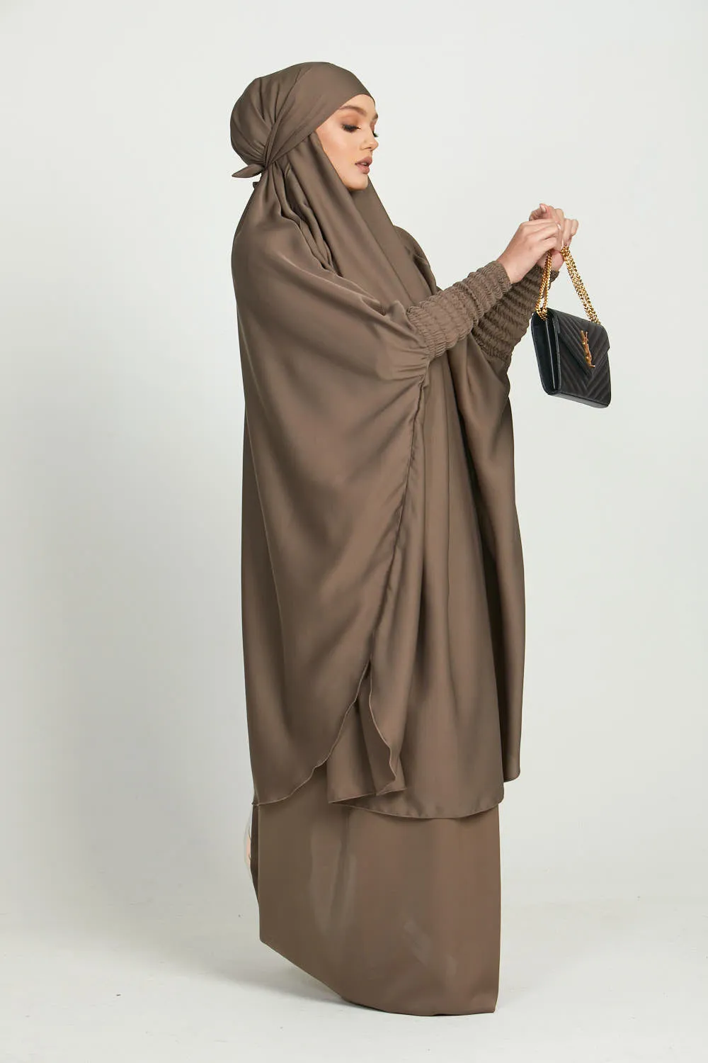 Two Piece Jilbab/ Prayer Set - Smokey Taupe