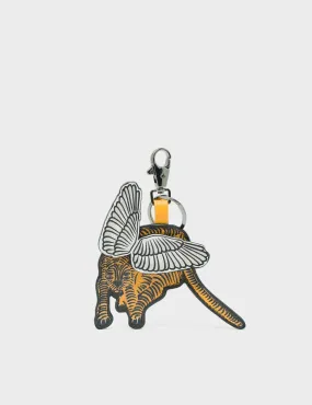 Winged Tiger Leather Charm - Marigold