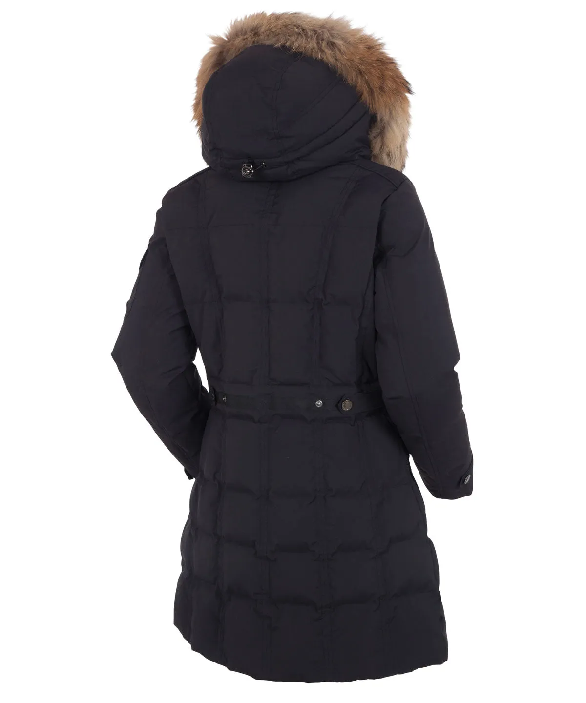 Women's Tanya Quilted 3/4 Coat With Removable Faux Fur Ruff